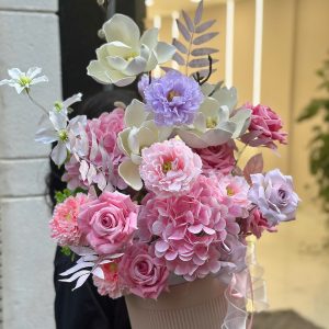 Chậu hoa giả "Quý Phi Hồng Phấn" – Cẩm tú cầu